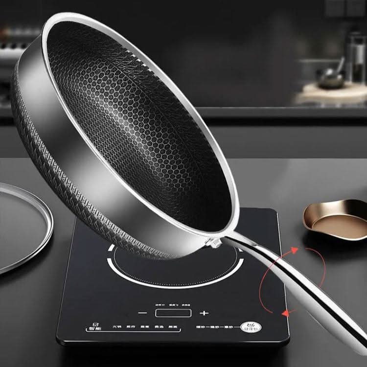 EcoHeat Stainless Steel Frying Pan - Energy Efficient & Built to Last