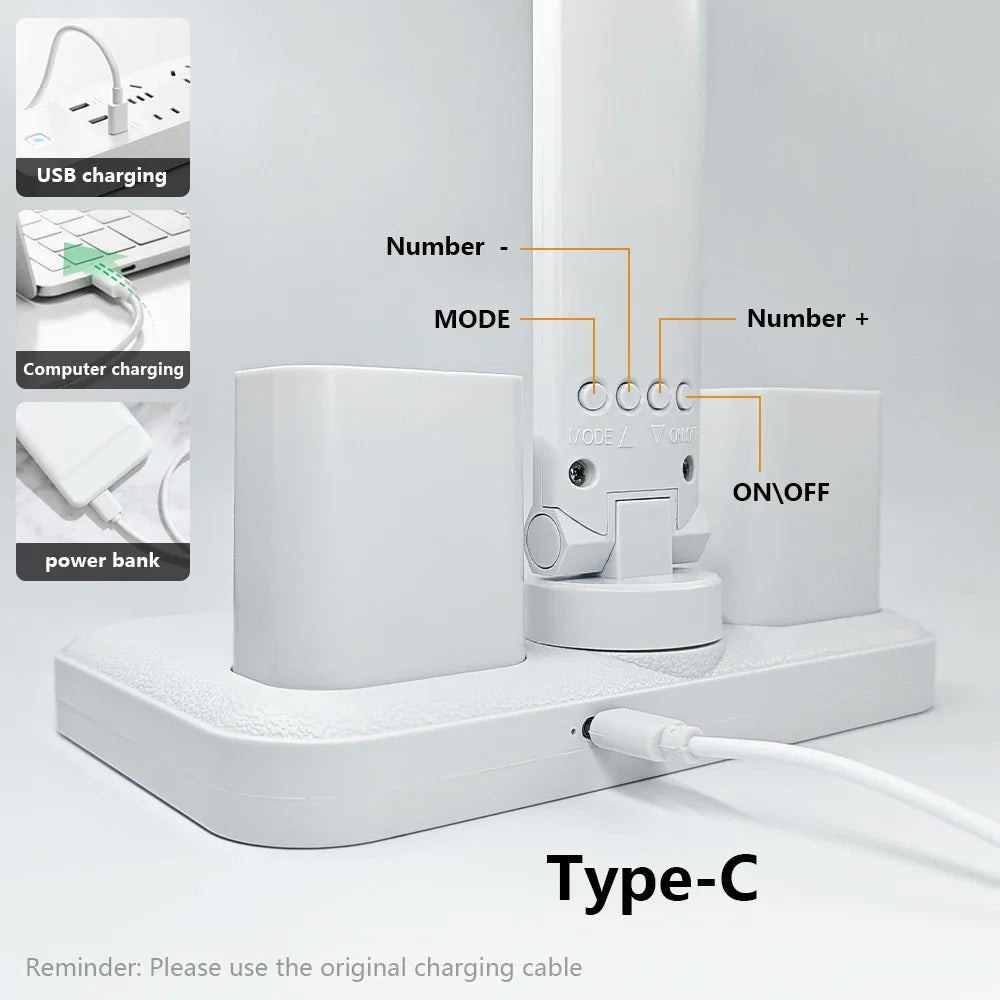 Smart Dual-Head LED Lamp with Eye-Care Technology
