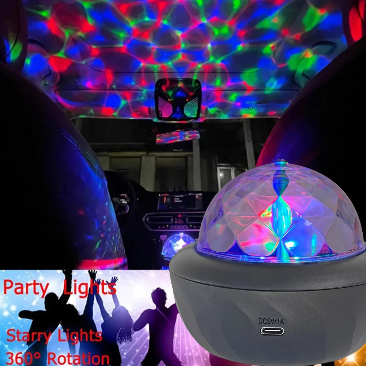 USB Galaxy Projection Lamp with Colorful Rotating Stars