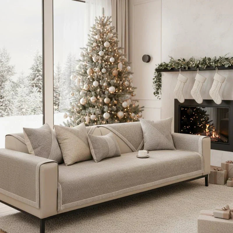 All-Season Anti-Slip Cotton-Linen Sofa Protector