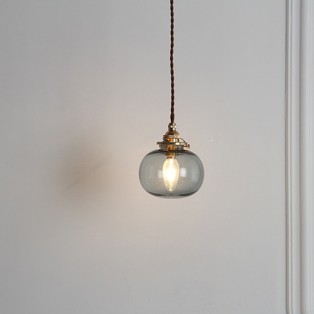 Vintage-Inspired Glass Pendant Light for Compact Areas