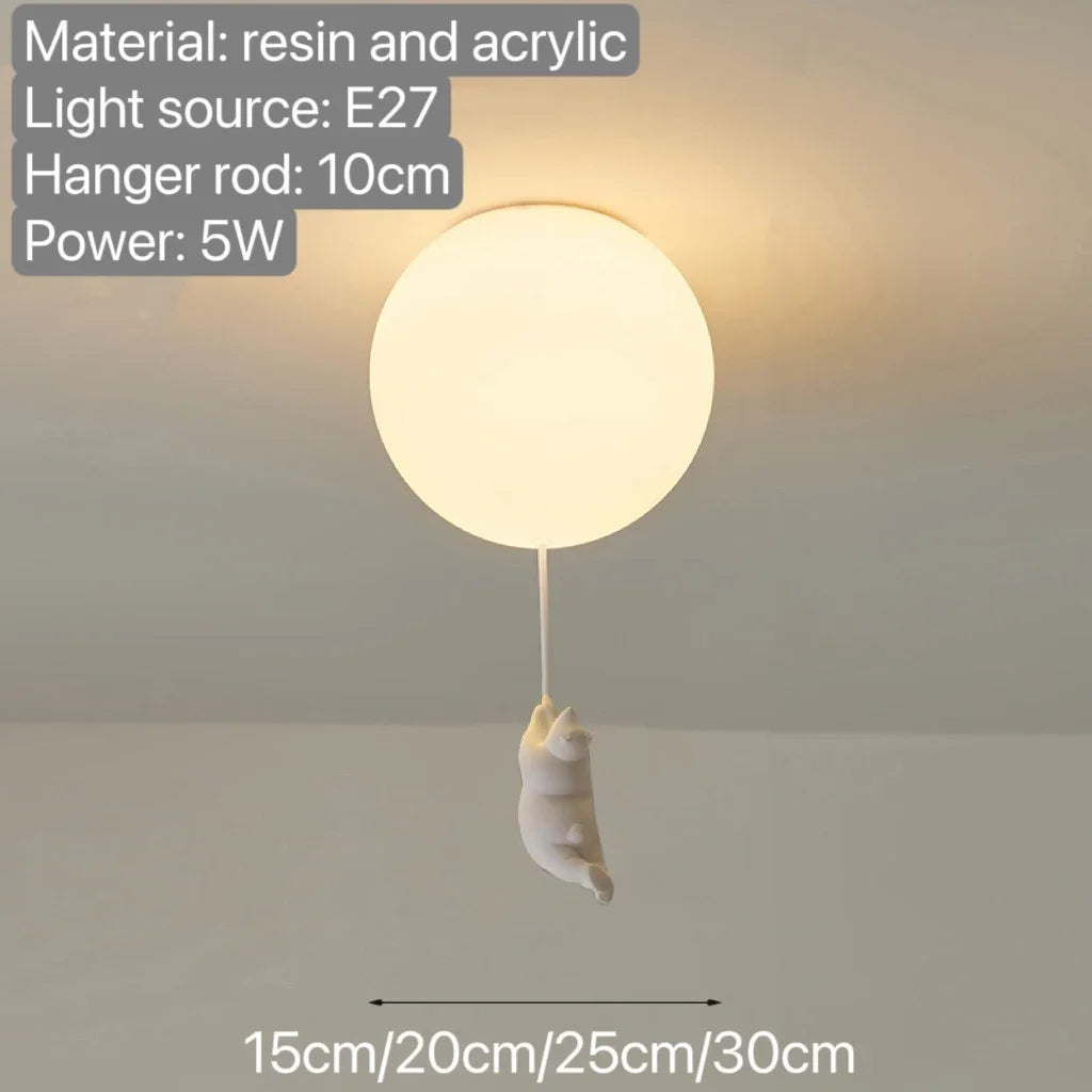 Charming Teddy Bear Balloon Pendant Light for Kids' Rooms