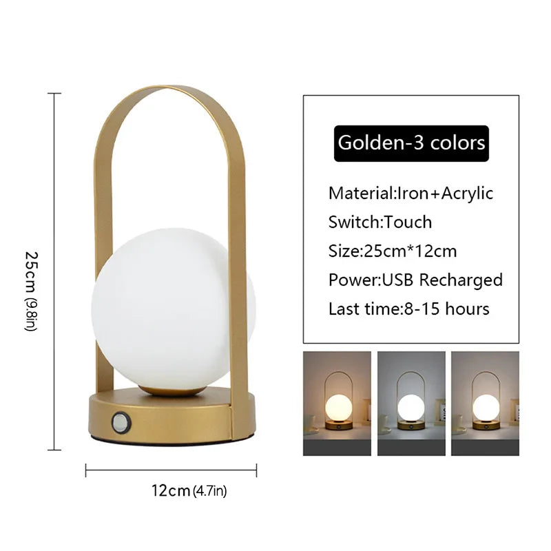 Versatile Rechargeable LED Table Lamp with Dimming Options