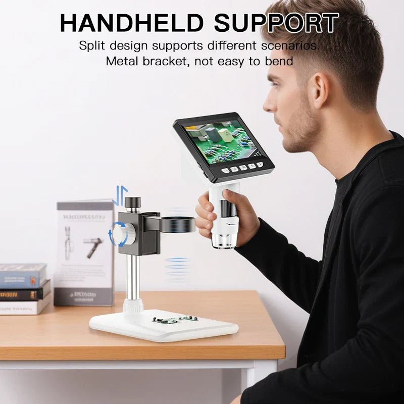 Compact 4.3-Inch USB Digital Microscope for Precision Tasks