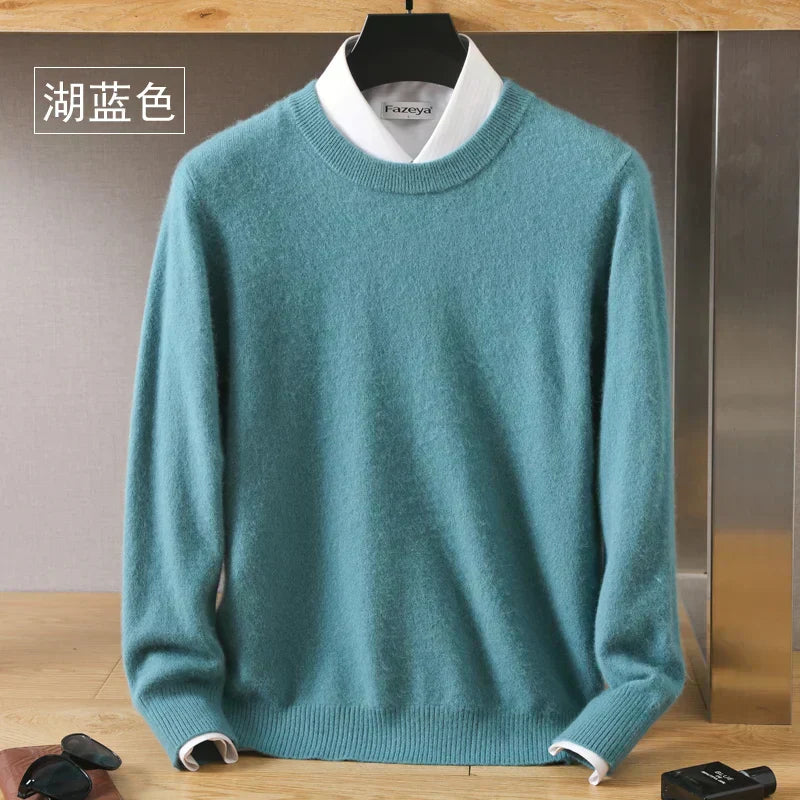 Sumptuous Cashmere Blend O-Neck Pullover for Ultimate Comfort