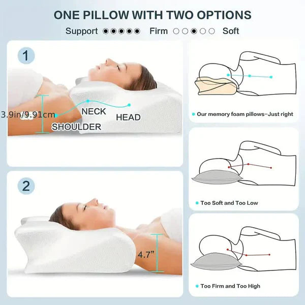 ErgoDream Butterfly Pillow - Perfect for Side and Back Sleepers