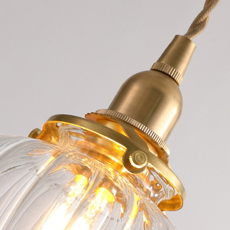 Vintage-Inspired Glass Pendant Light for Compact Areas