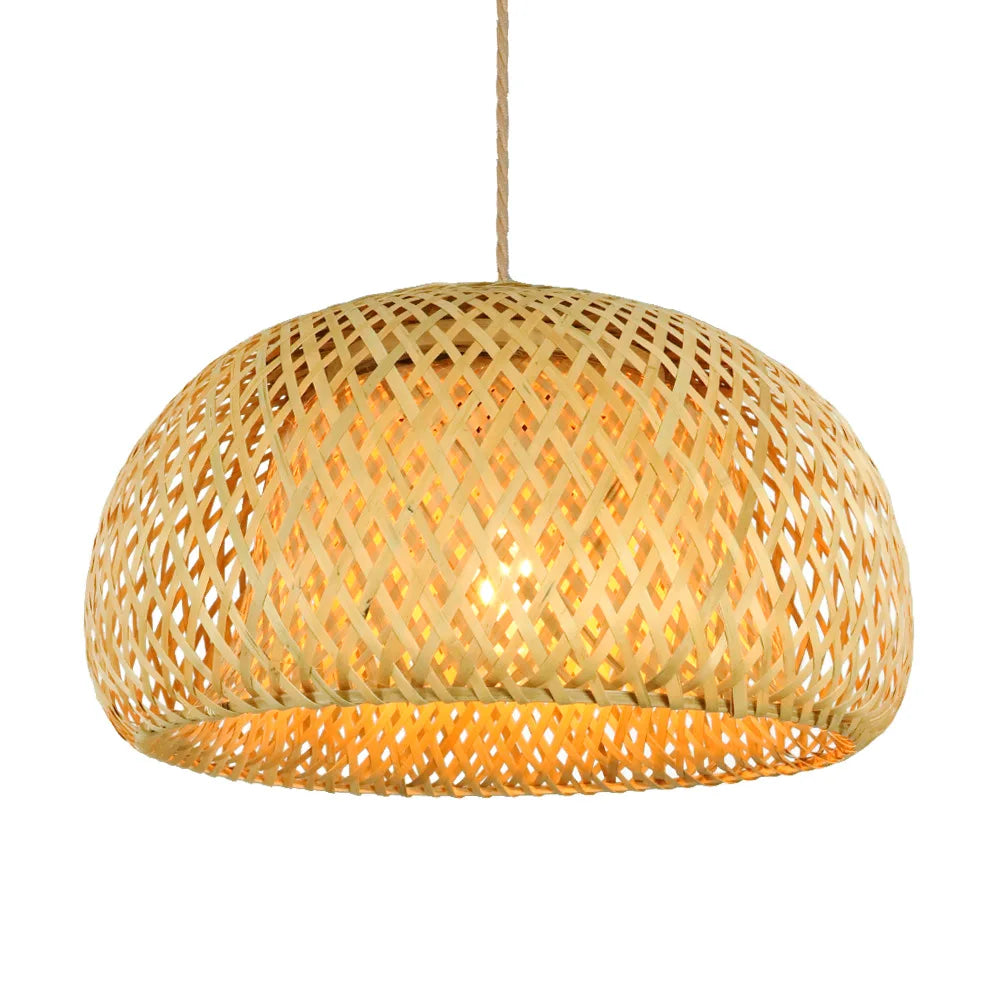 Artisan Crafted Bamboo Pendant Light – Eco-Friendly LED Fixture