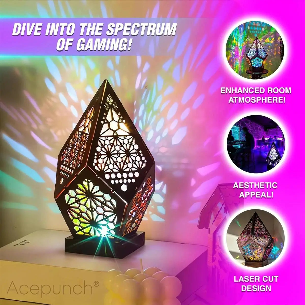 Vivid Illumination: 3D Projection USB Lamp for Home & Events
