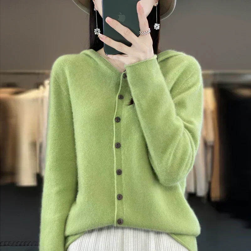 EverWarm Pure Merino Wool Cardigan for Winter Elegance