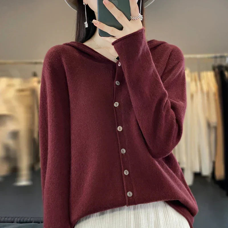 EverWarm Pure Merino Wool Cardigan for Winter Elegance