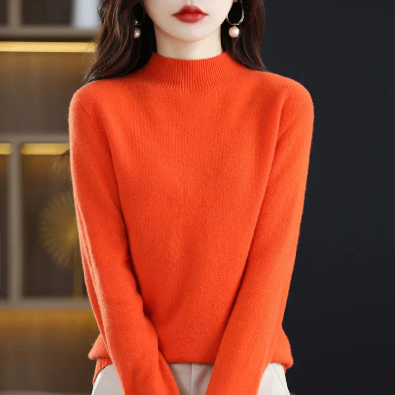 LuxeMerino Women's 100% Pure Wool Sweater for Chillier Days