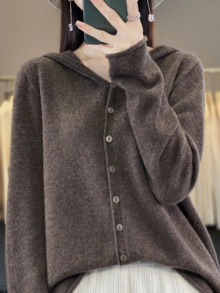 EverWarm Pure Merino Wool Cardigan for Winter Elegance