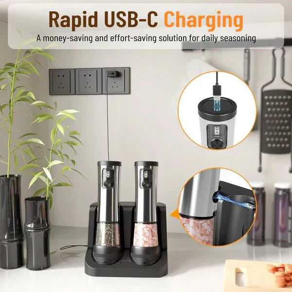 SmartGrind Rechargeable Spices Mill Set with Customizable Settings
