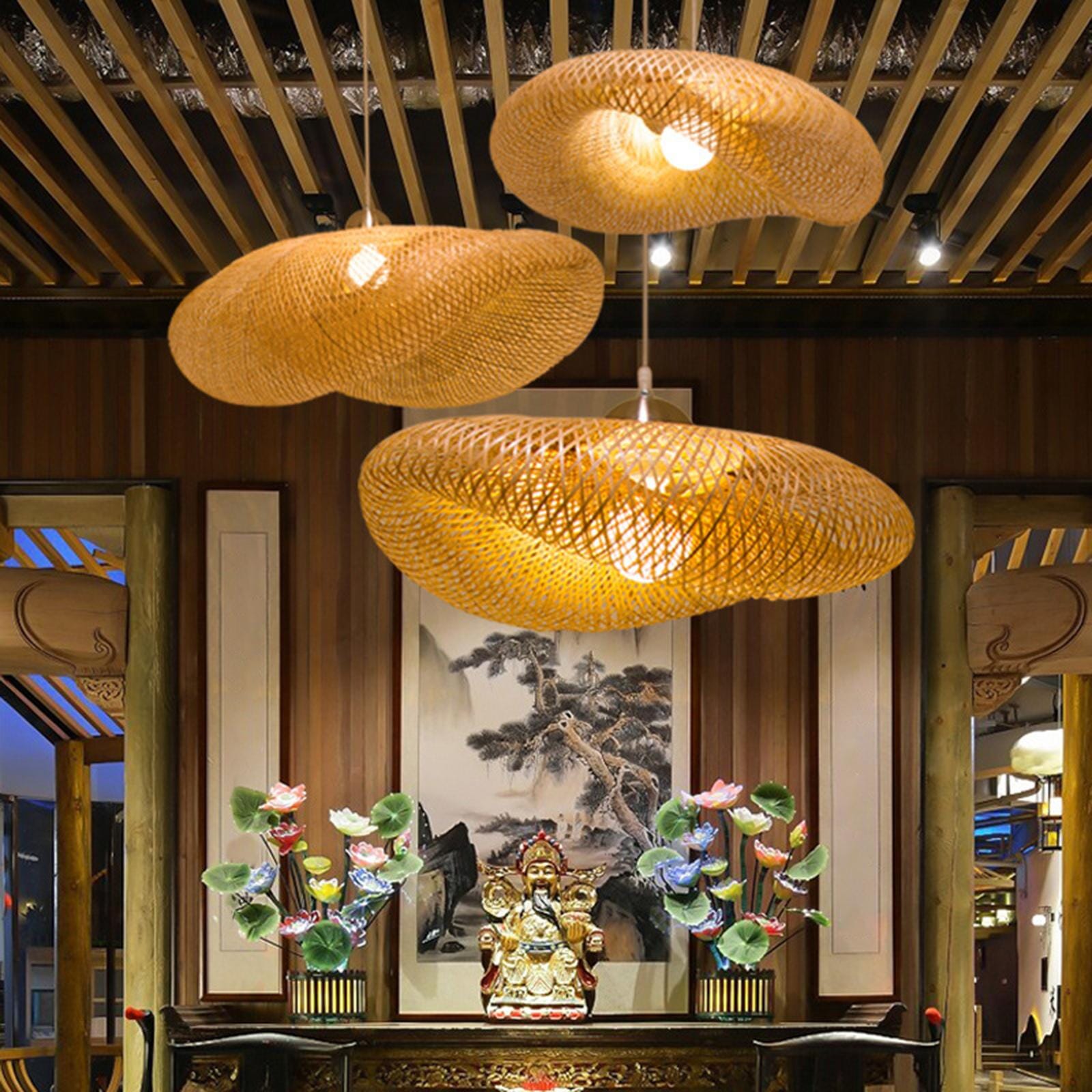 Natural Elegance LED Bamboo Pendant Light Fixture