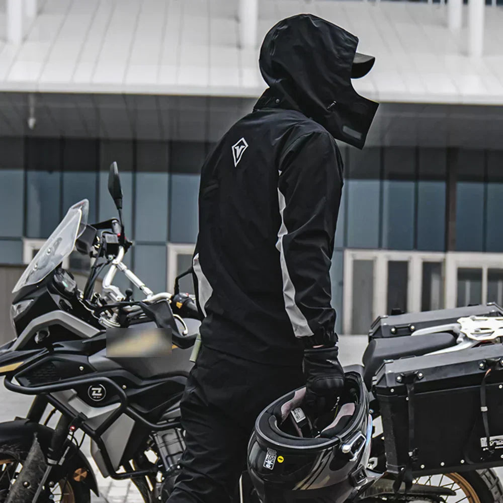 Ultimate Waterproof Motorcycle Rain Gear Set with Jacket and Pants