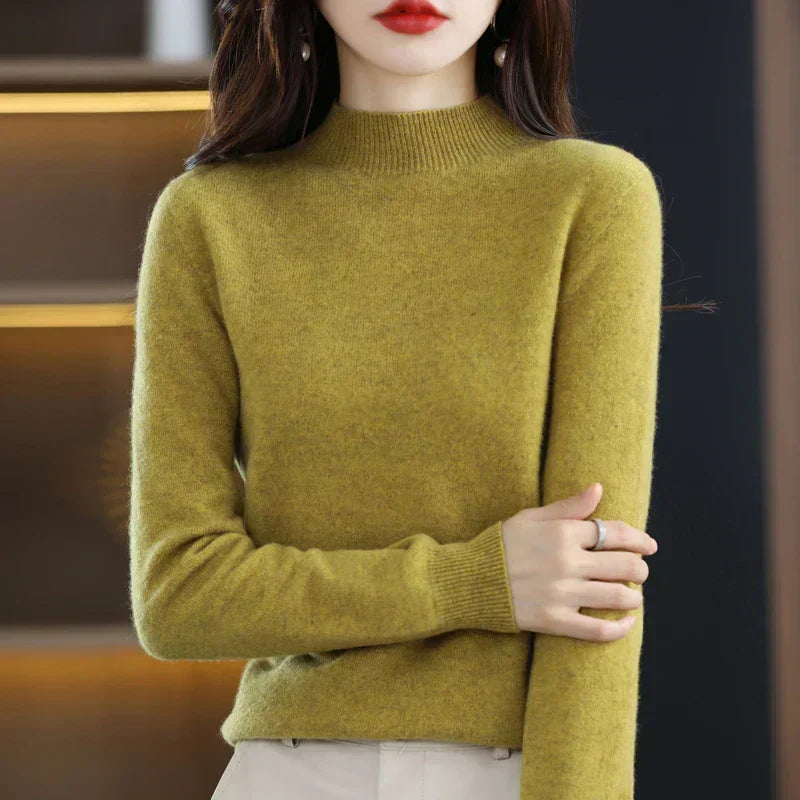 LuxeMerino Women's 100% Pure Wool Sweater for Chillier Days