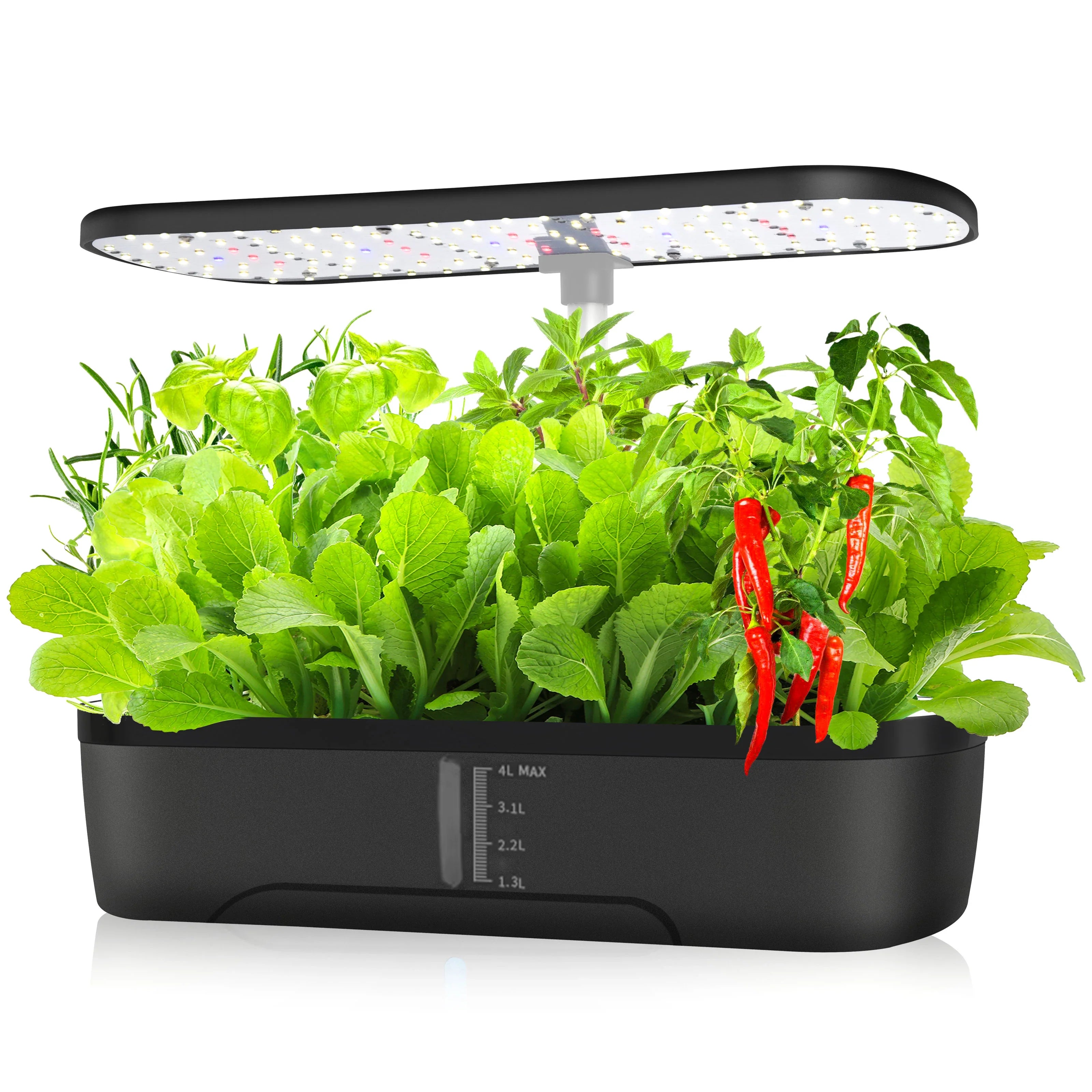 12-Pod Indoor Hydroponic Herb Garden with Smart Timer & LED Light