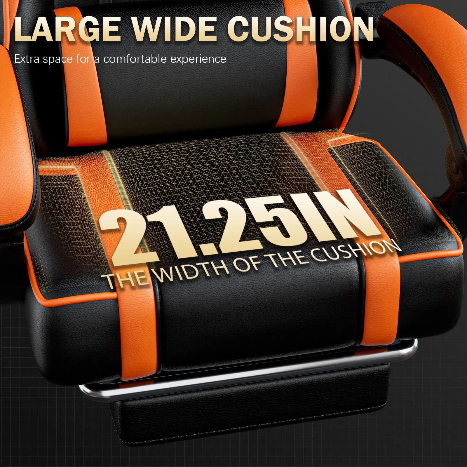 Ergonomic Reclining Gaming Chair with Footrest and PU Leather