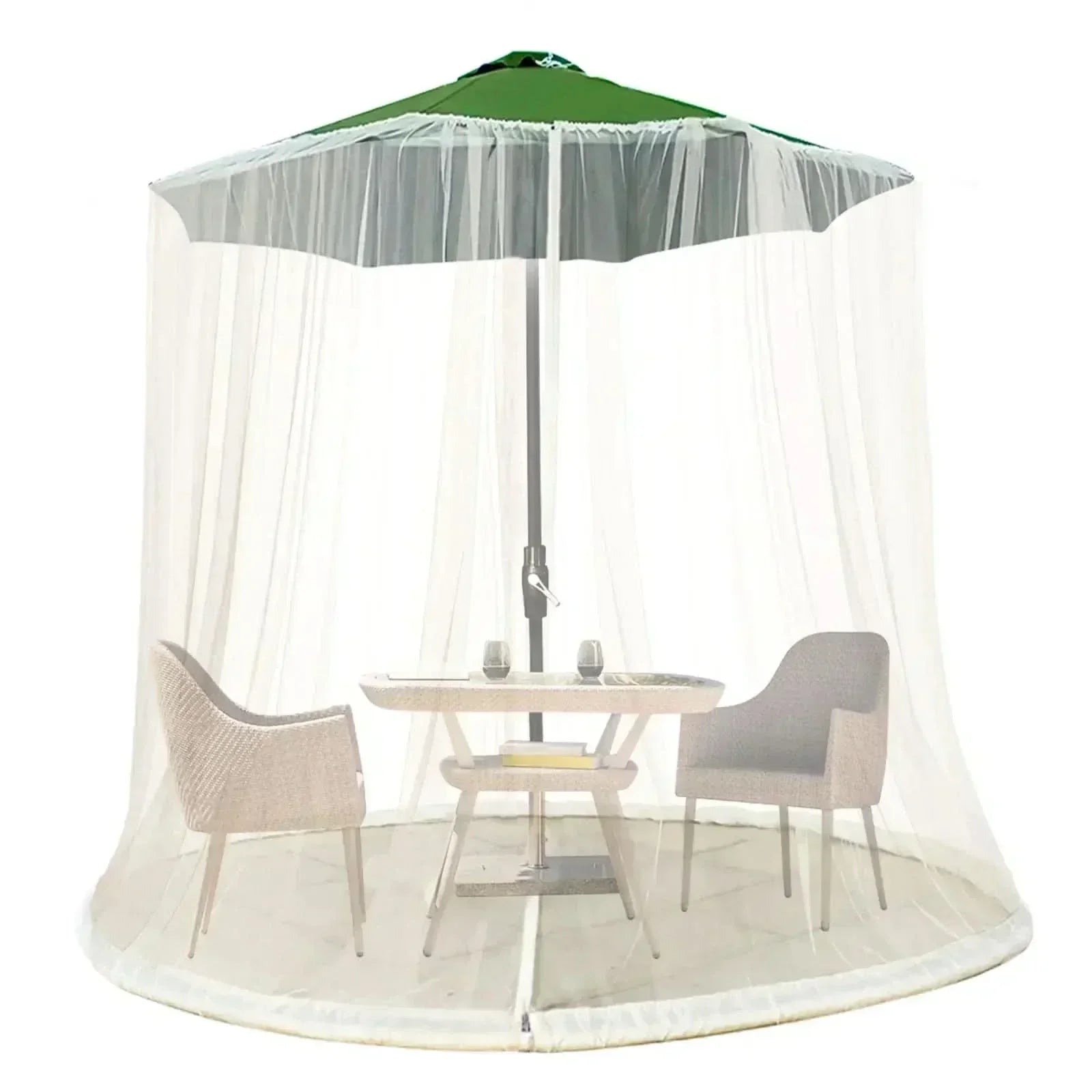 SafeHaven Mosquito Net for Parasols Up to 4 Meters with Zip Access