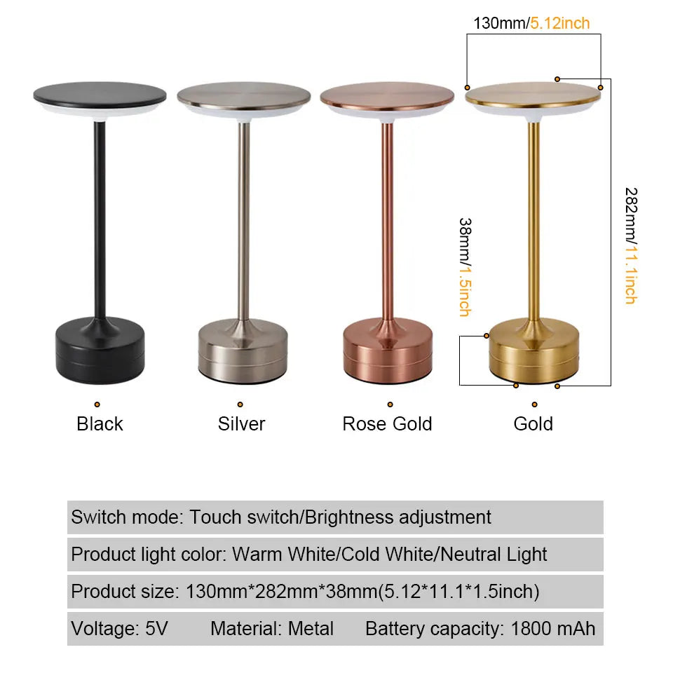 Smart Touch LED Table Light - Rechargeable & Portable Night Lamp