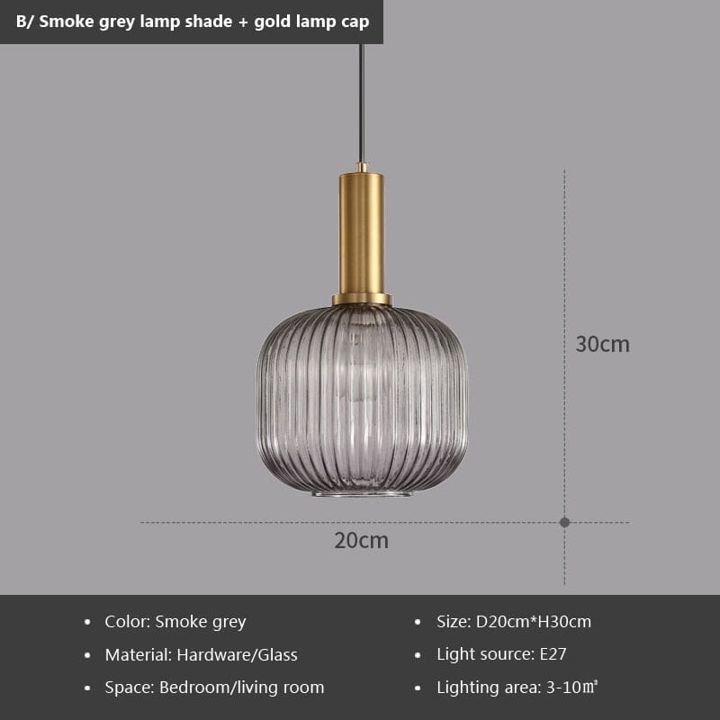 Nordic Elegance Pendant Lighting in Fluted Glass Design