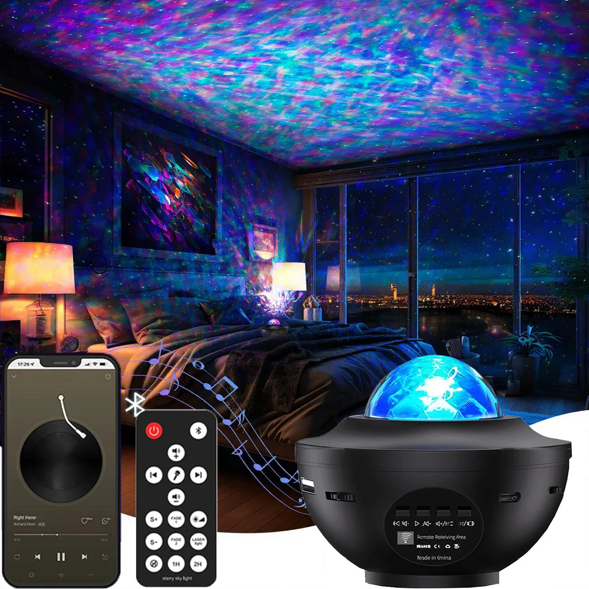 Starlight Dream Projector: Ocean Waves & Music