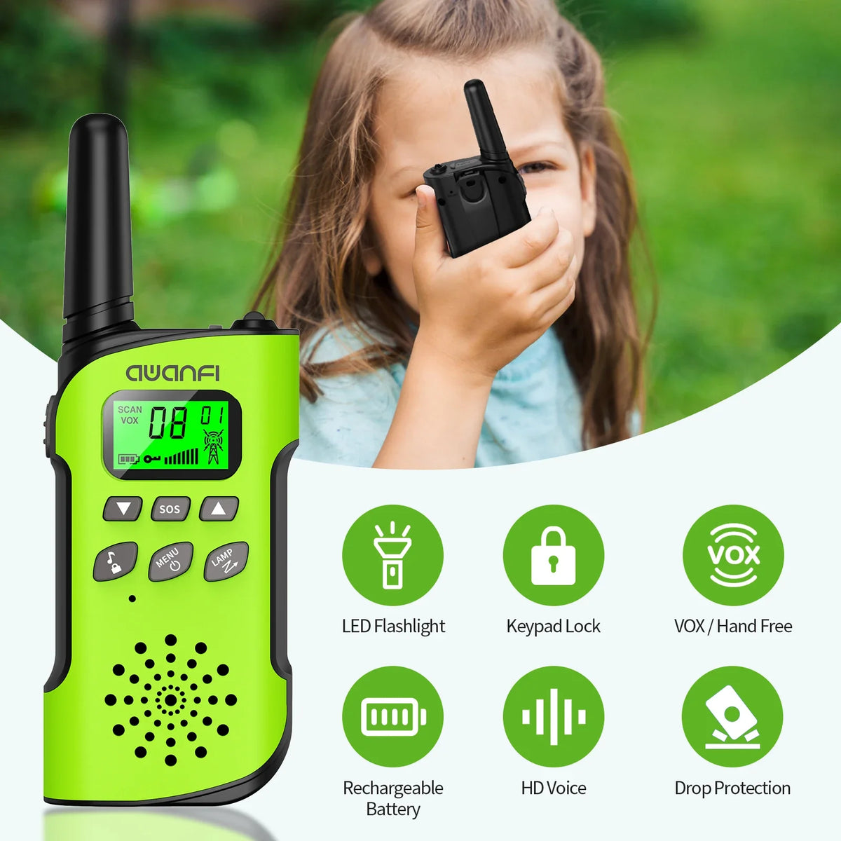 Portable 4 Pack Adventure Radios for Kids & Families