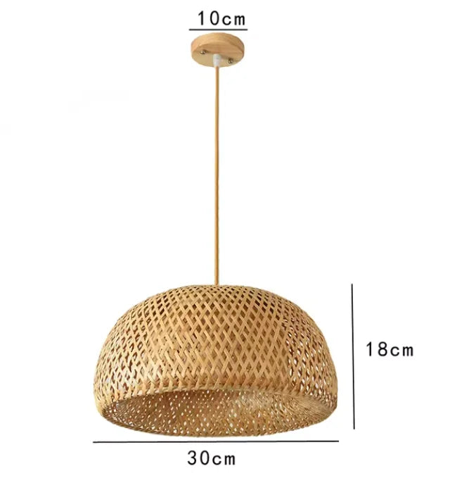 Artisan Bamboo Pendant Light - Elegant Hanging Lamp for Home & Dining