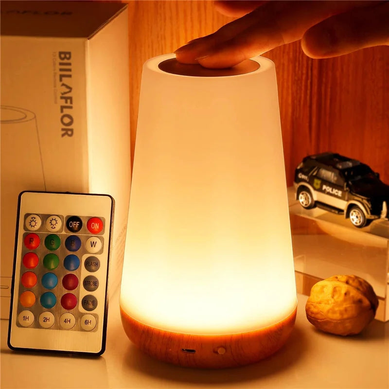 Versatile Touch-Control Dimmable LED Night Lamp with USB Charge