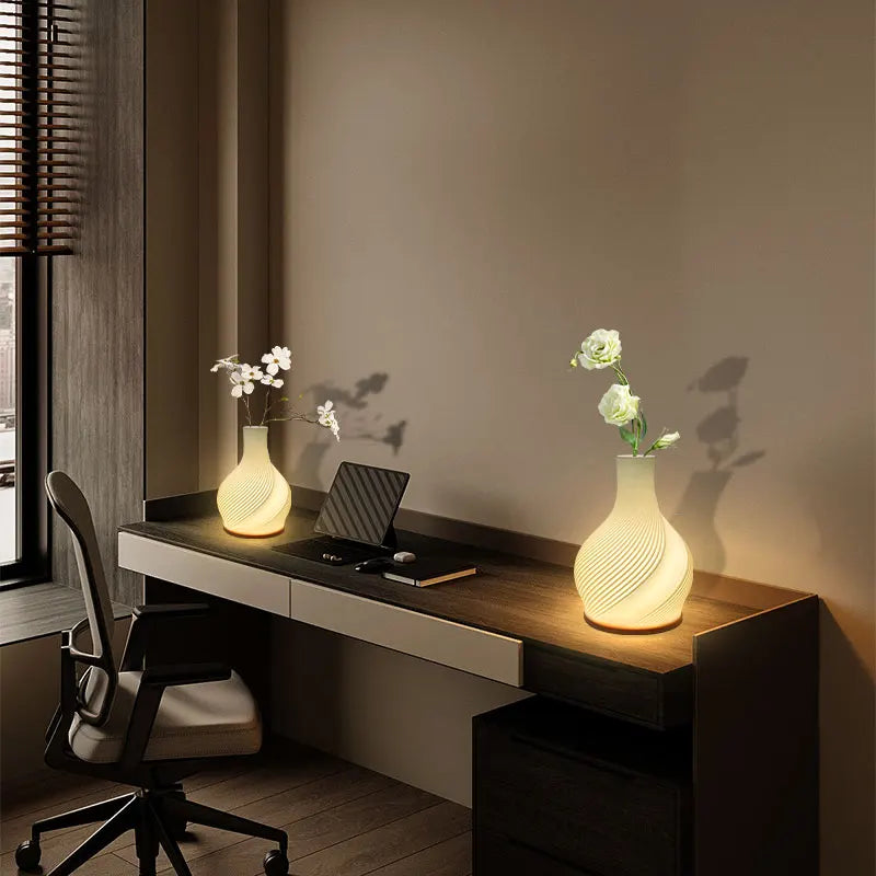 Elegant Vase Lamp with Adjustable LED Lighting for Home Decor