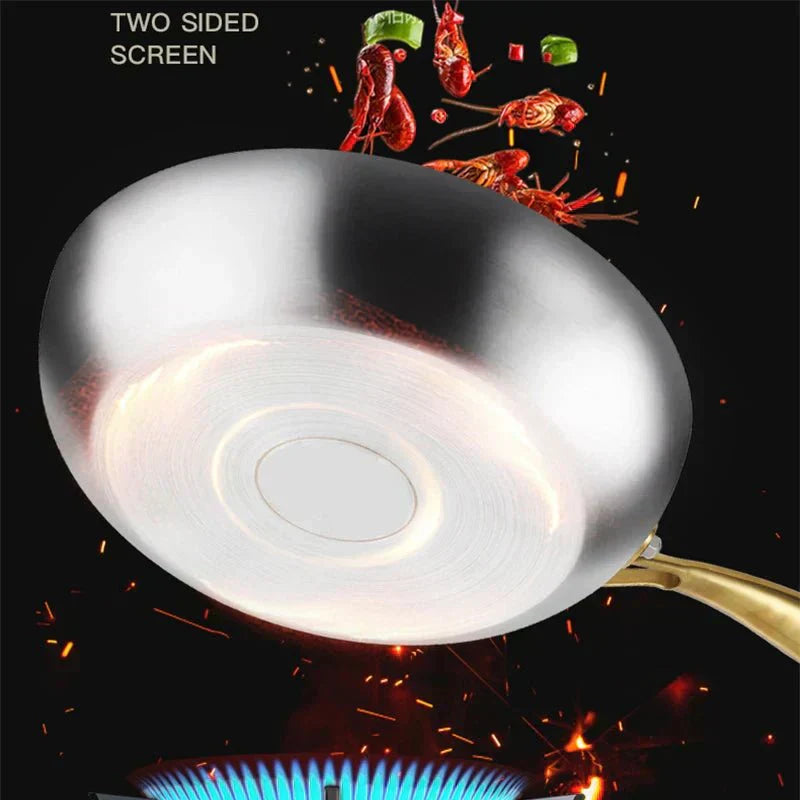TitanPro 316 Stainless Steel Frying Pan with 7-Layer Build, 2mm Thickness, Induction Compatible
