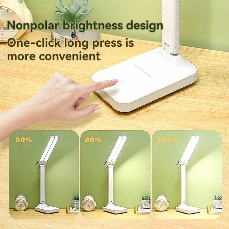 Versatile Dual-Head LED Table Lamp - Rechargeable & Adjustable