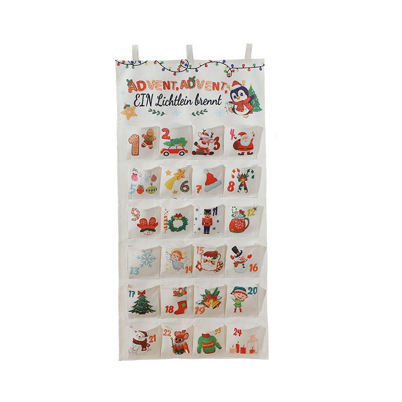Cheerful Countdown Fabric Advent Calendar with 24 Pockets