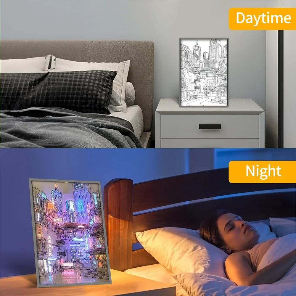 Urban Skyline LED Wall Light – Customizable USB Art Lamp