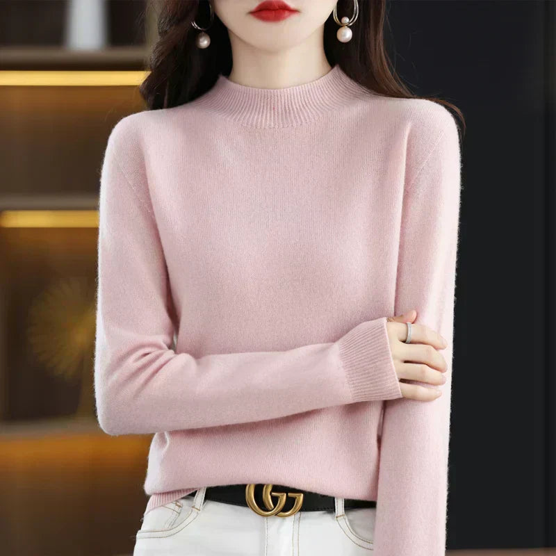 LuxeMerino Women's 100% Pure Wool Sweater for Chillier Days