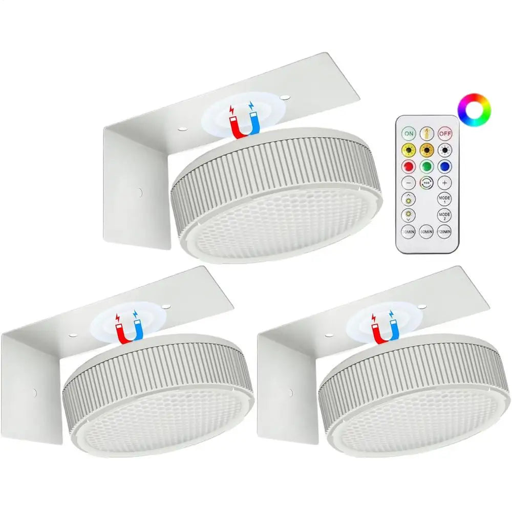 Set of 3 Adjustable Remote-Controlled Art Lamps