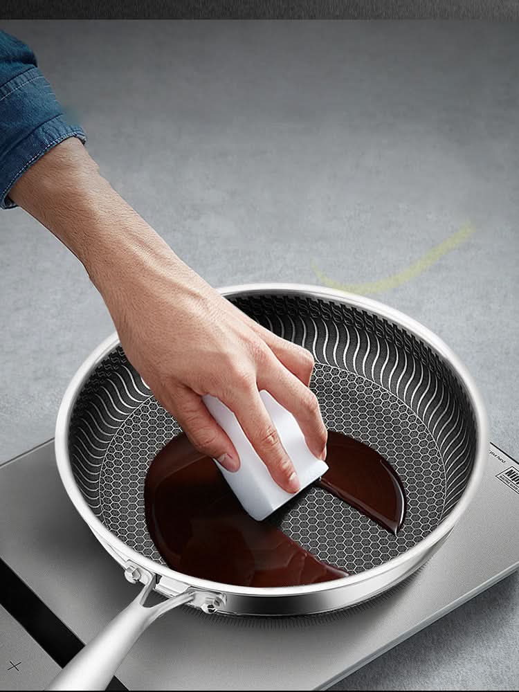 EcoHeat Stainless Steel Frying Pan - Energy Efficient & Built to Last