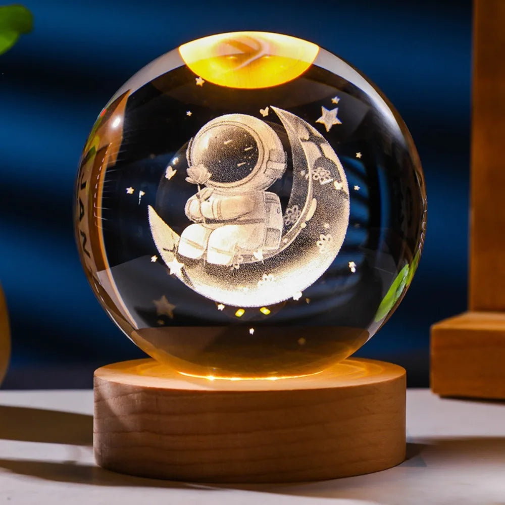 Enchanting 3D Axolotl LED Crystal Night Light for Home Decor