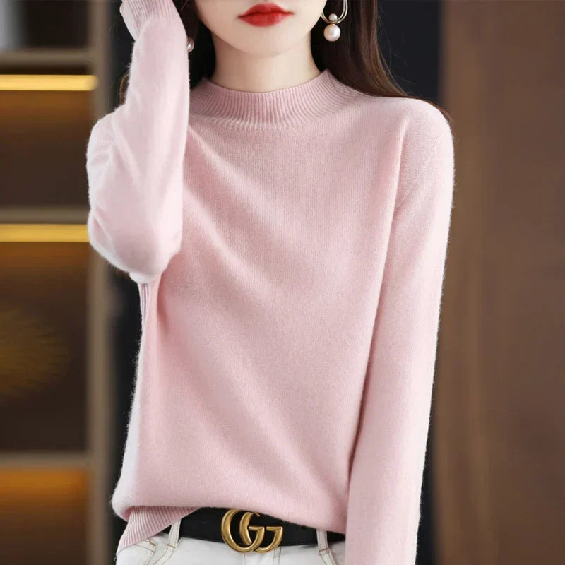 LuxeMerino Women's 100% Pure Wool Sweater for Chillier Days