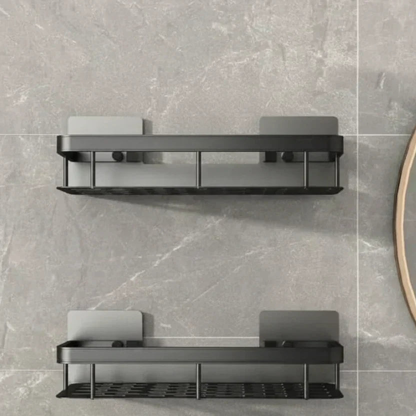 Stick-On Bathroom Organizer Shelf - No Drilling Required