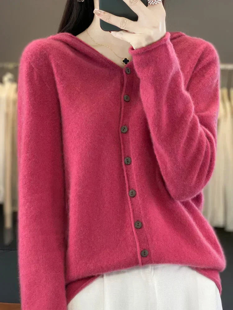 EverWarm Pure Merino Wool Cardigan for Winter Elegance