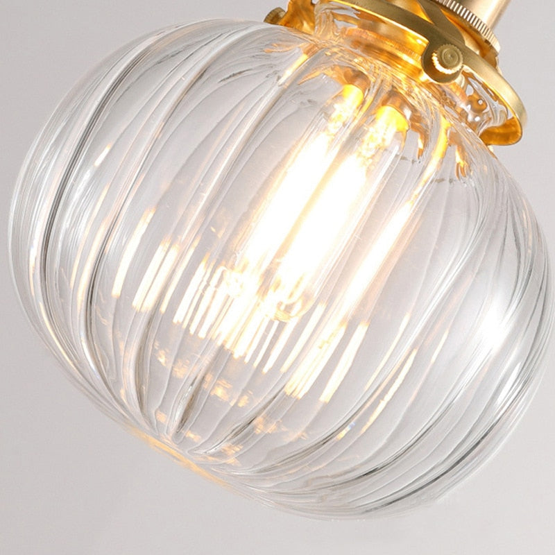 Vintage-Inspired Glass Pendant Light for Compact Areas