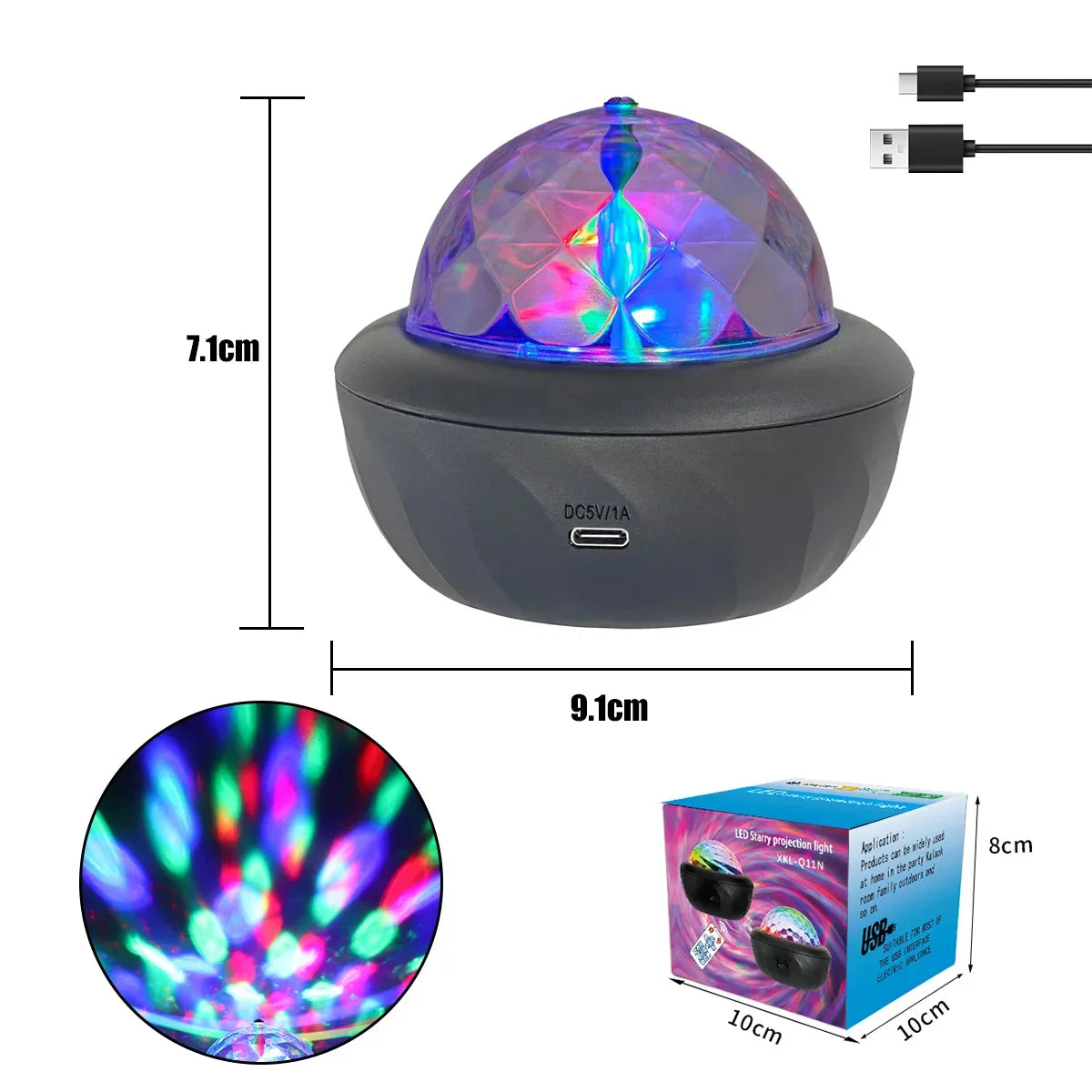 USB Galaxy Projection Lamp with Colorful Rotating Stars