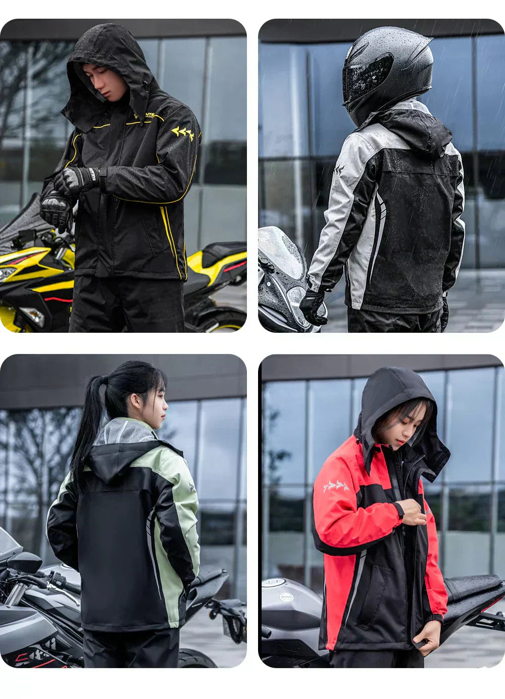Ultimate Waterproof Motorcycle Rain Gear Set with Jacket and Pants