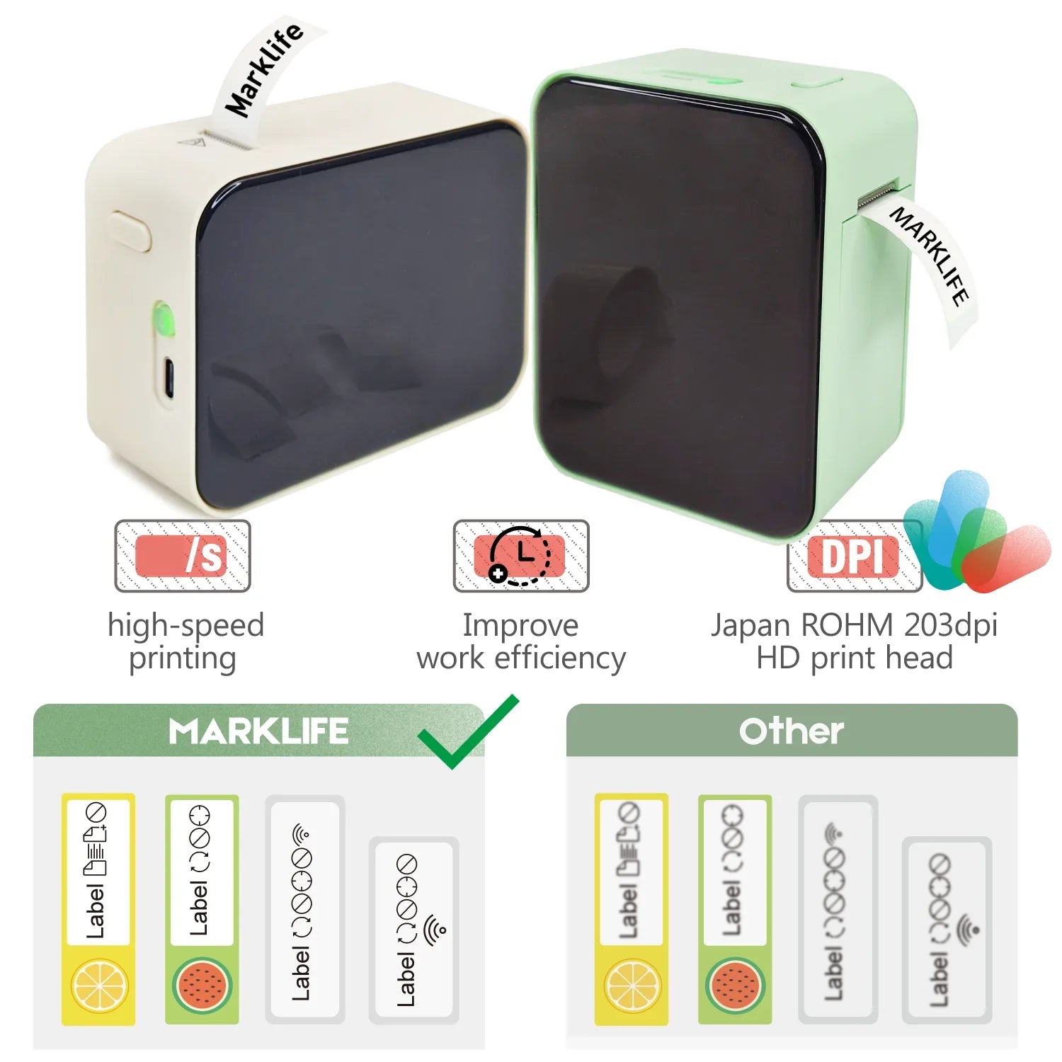 Compact Bluetooth Thermal Label Maker - Your On-the-Go Organizer