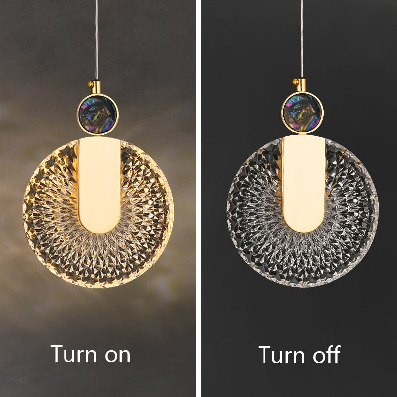 Luxe Aura Crystal Round Pendant Light Fixture