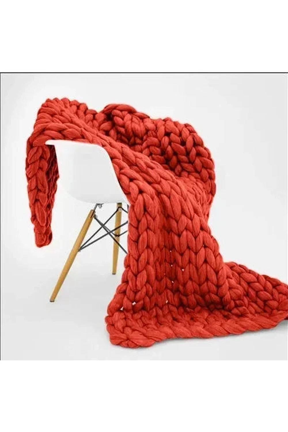 Chunky Knit Throw Blanket | Plush Softness | Cozy Warmth for Chilly Nights | Polyester