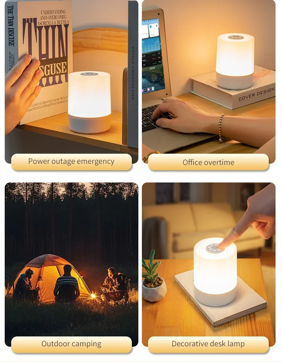 Adjustable Touch-Control LED Night Lamp – Cordless Rechargeable Light