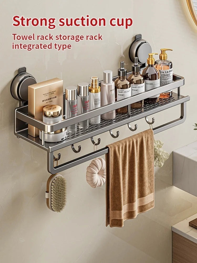Suction Cup Bathroom Shelf – Easy Installation, No Drilling Needed